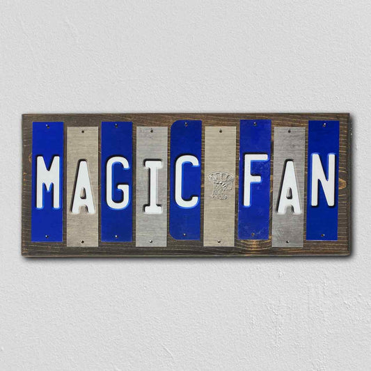 Magic Fan Team Colors Basketball Fun Strips Novelty Wood Sign WS-683
