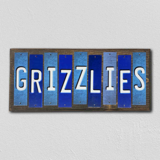 Grizzlies Team Colors Basketball Fun Strips Novelty Wood Sign WS-688