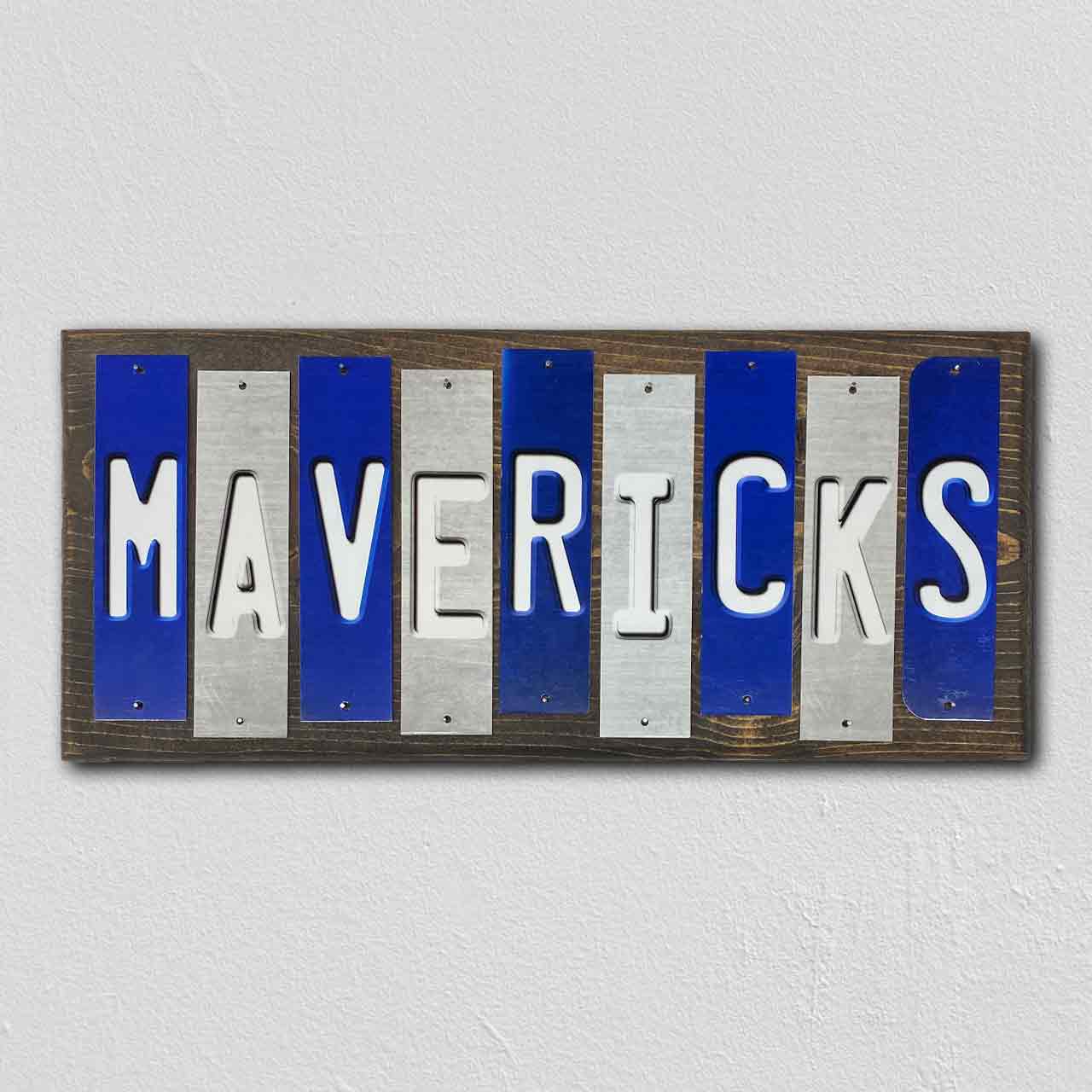 Mavericks Team Colors Basketball Fun Strips Novelty Wood Sign WS-692