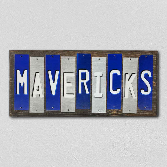 Mavericks Team Colors Basketball Fun Strips Novelty Wood Sign WS-692