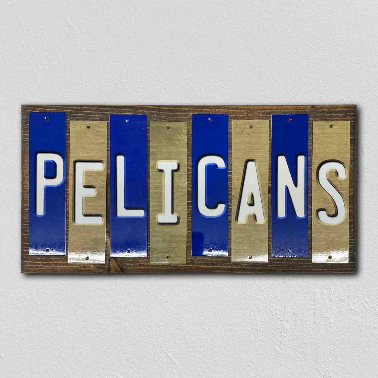 Pelicans Team Colors Basketball Fun Strips Novelty Wood Sign WS-694