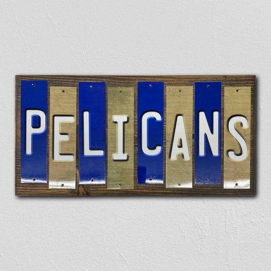 Pelicans Team Colors Basketball Fun Strips Novelty Wood Sign WS-694