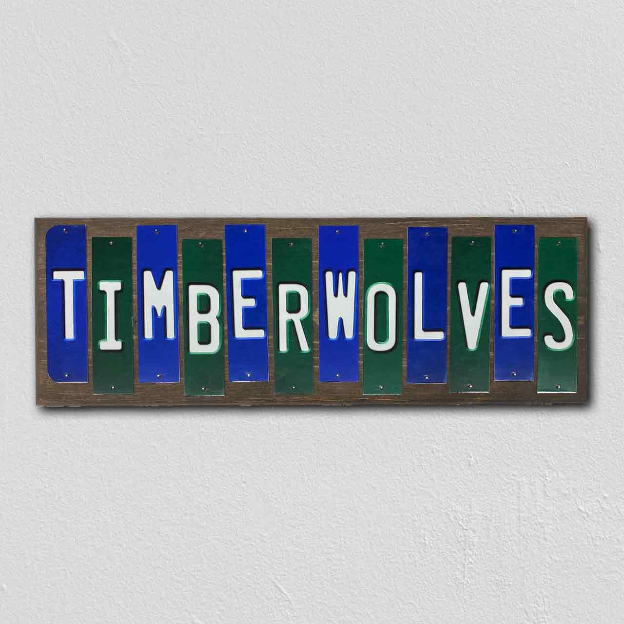 Timberwolves Team Colors Basketball Fun Strips Novelty Wood Sign WS-696