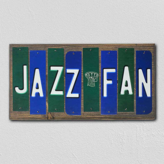 Jazz Fan Team Colors Basketball Fun Strips Novelty Wood Sign WS-699