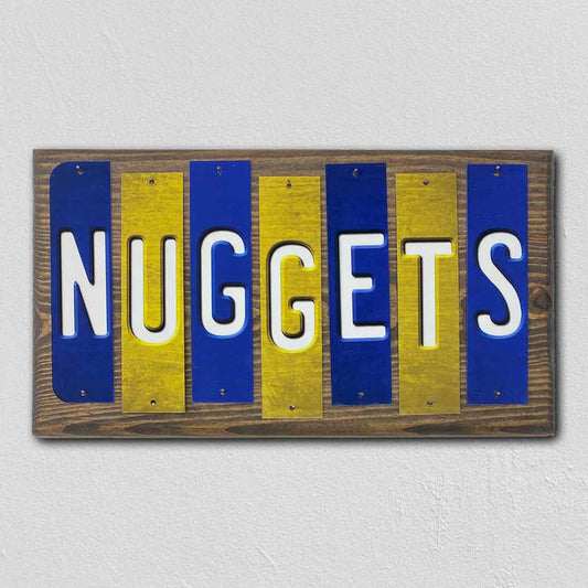 Nuggets Team Colors Basketball Fun Strips Novelty Wood Sign WS-704