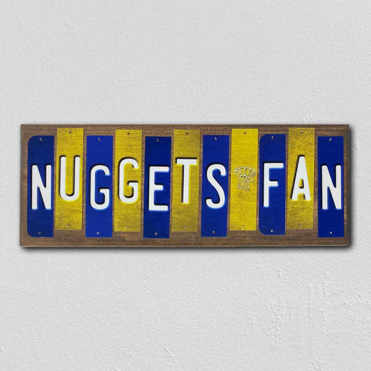Nuggets Fan Team Colors Basketball Fun Strips Novelty Wood Sign WS-705