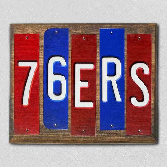 76ers Team Colors Basketball Fun Strips Novelty Wood Sign WS-710