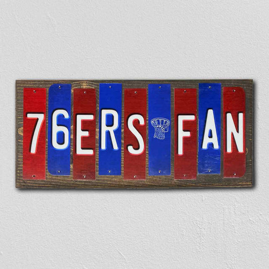 76ers Fan Team Colors Basketball Fun Strips Novelty Wood Sign WS-711