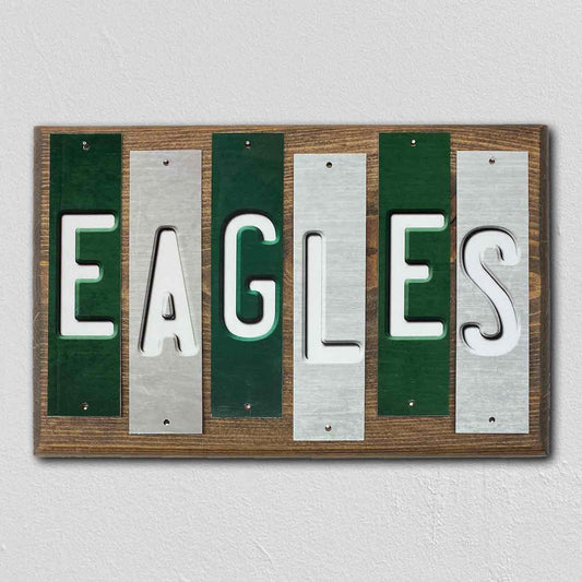 Eagles Team Colors Football Fun Strips Novelty Wood Sign WS-730