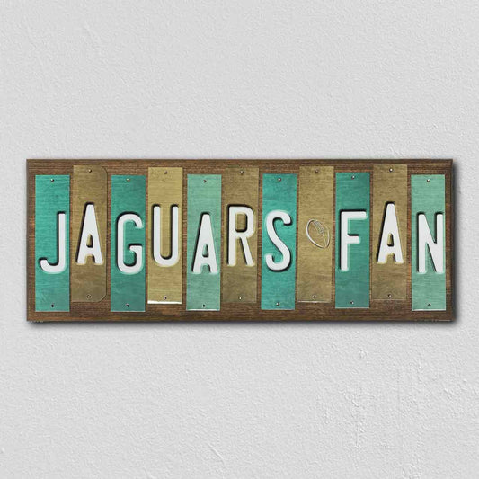 Jaguars Fan Team Colors Football Fun Strips Novelty Wood Sign WS-733