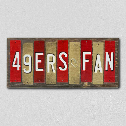 49ers Fan Team Colors Football Fun Strips Novelty Wood Sign WS-741