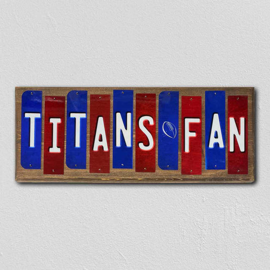 Titans Fan Team Colors Football Fun Strips Novelty Wood Sign WS-755