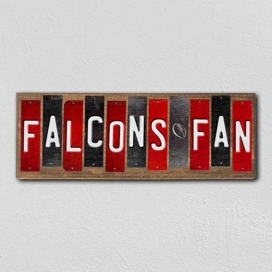 Falcons Fan Team Colors Football Fun Strips Novelty Wood Sign WS-761