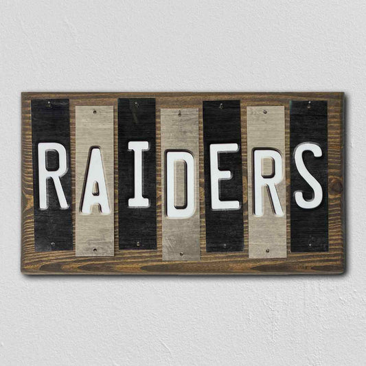 Raiders Team Colors Football Fun Strips Novelty Wood Sign WS-762
