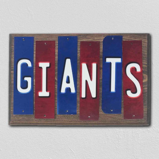 Giants Team Colors Football Fun Strips Novelty Wood Sign WS-768