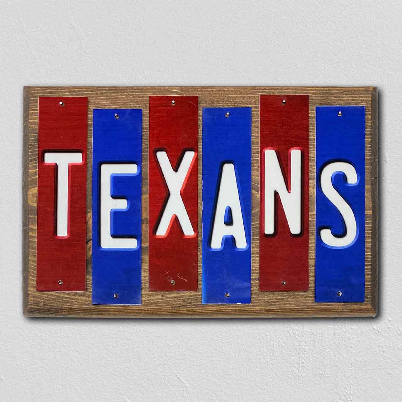 Texans Team Colors Football Fun Strips Novelty Wood Sign WS-774