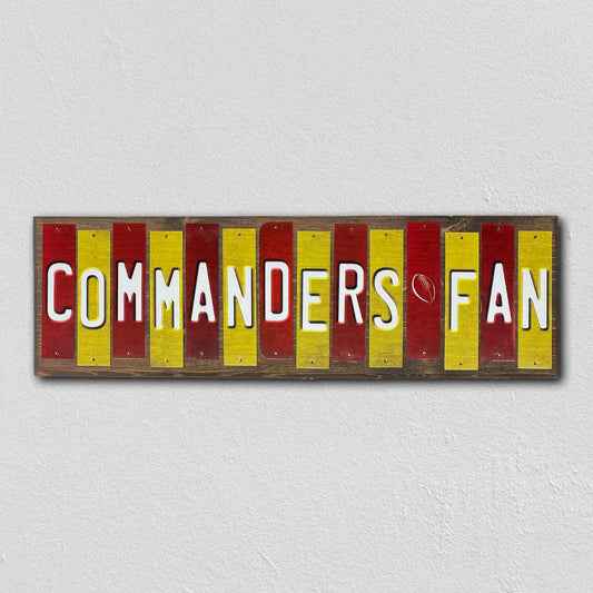 Commanders Fan Team Colors Football Fun Strips Novelty Wood Sign WS-777