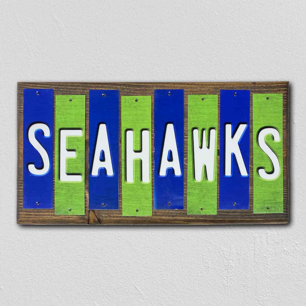Seahawks Team Colors Basketball Fun Strips Novelty Wood Sign WS-778