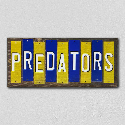 Predators Team Colors Hockey Fun Strips Novelty Wood Sign WS-808