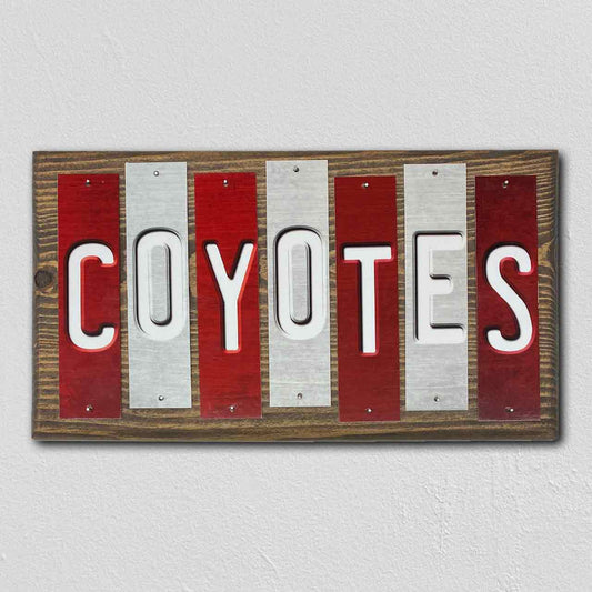 Coyotes Team Colors Hockey Fun Strips Novelty Wood Sign WS-816