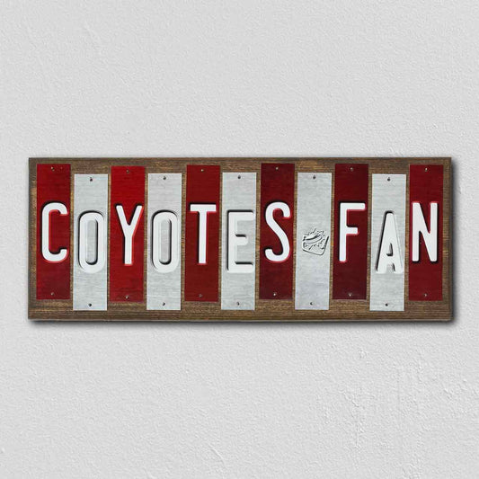 Coyotes Fan Team Colors Hockey Fun Strips Novelty Wood Sign WS-817