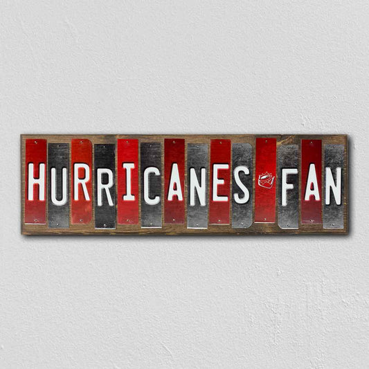 Hurricanes Fan Team Colors Hockey Fun Strips Novelty Wood Sign WS-831