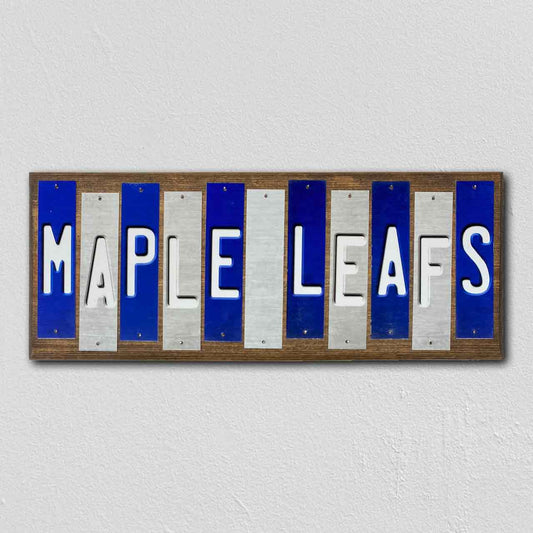 Maple Leafs Team Colors Hockey Fun Strips Novelty Wood Sign WS-832