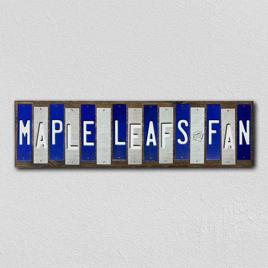 Maple Leafs Fan Team Colors Hockey Fun Strips Novelty Wood Sign WS-833