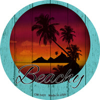 Beachy Sunset Novelty Circle Coaster Set of 4