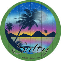 Salty Beach Scene Novelty Circle Coaster Set of 4