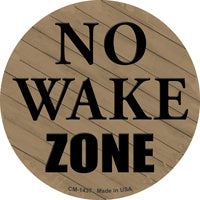 No Wake Zone Novelty Circle Coaster Set of 4