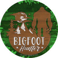 Bigfoot Hunter Shilouette Novelty Circle Coaster Set of 4