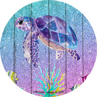 Colorful Sea Turtle Novelty Circle Coaster Set of 4