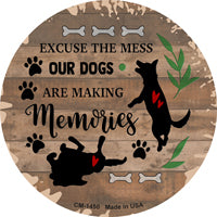 Our Dogs Are Making Memories Novelty Circle Coaster Set of 4