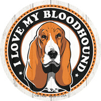 I Love My Bloodhound Color Novelty Circle Coaster Set of 4