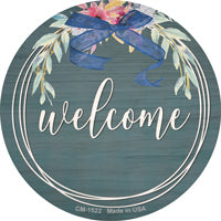 Welcome Wreath Novelty Circle Coaster Set of 4