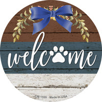 Welcome Paw Wreath Novelty Circle Coaster Set of 4