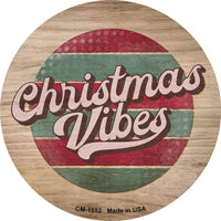 Christmas Vibes Novelty Circle Coaster Set of 4