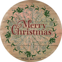 Merry Christmas with Santa Novelty Circle Coaster Set of 4