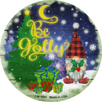 Be Jolly Gnome Novelty Circle Coaster Set of 4