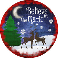 Believe in Magic Reindeer Novelty Circle Coaster Set of 4