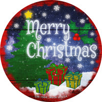 Merry Christmas with Presents Novelty Circle Coaster Set of 4