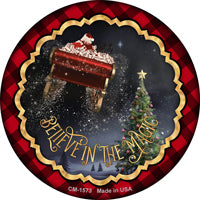 Believe in Magic Santa Novelty Circle Coaster Set of 4