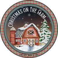 Christmas on the Farm Novelty Circle Coaster Set of 4