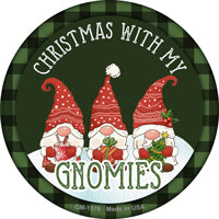 Christmas with my Gnomies Novelty Circle Coaster Set of 4