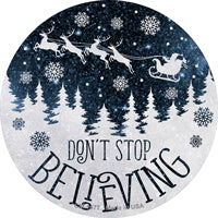 Dont Stop Believing Snow Novelty Circle Coaster Set of 4