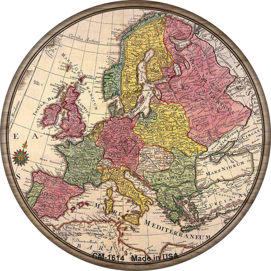 Europe Map Novelty Circle Coaster Set of 4
