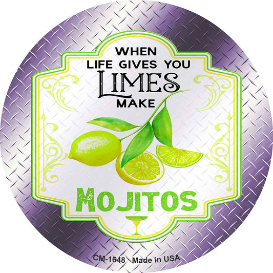 Make Mojitos Purple Novelty Circle Coaster Set of 4
