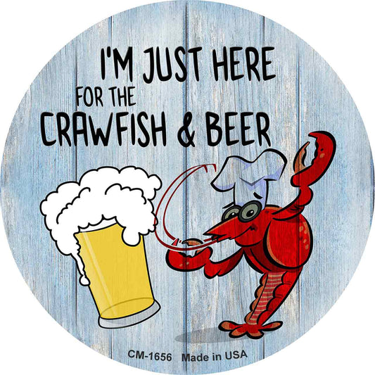 Crawfish and Beer Novelty Circle Coaster Set of 4
