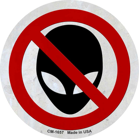No Aliens Novelty Circle Coaster Set of 4